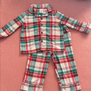 Cat & Jack Festive Plaid Pajama Set - Red, Green, White